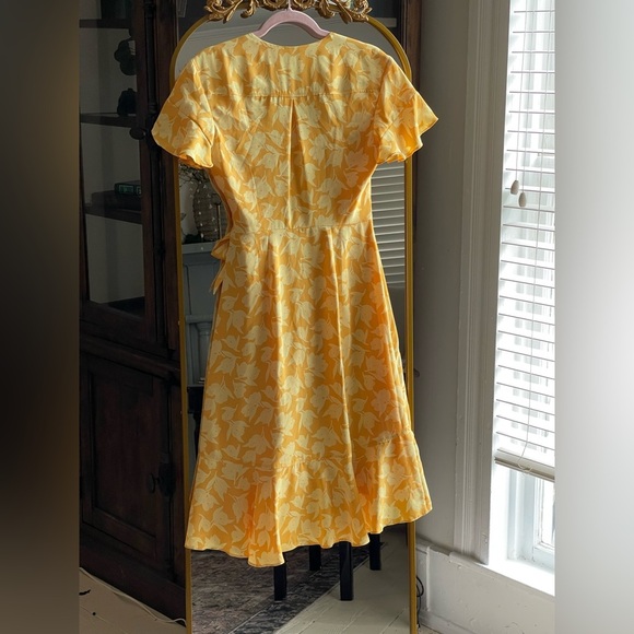Joie Yellow Floral Amelian Wrap Dress - Picture 8 of 10